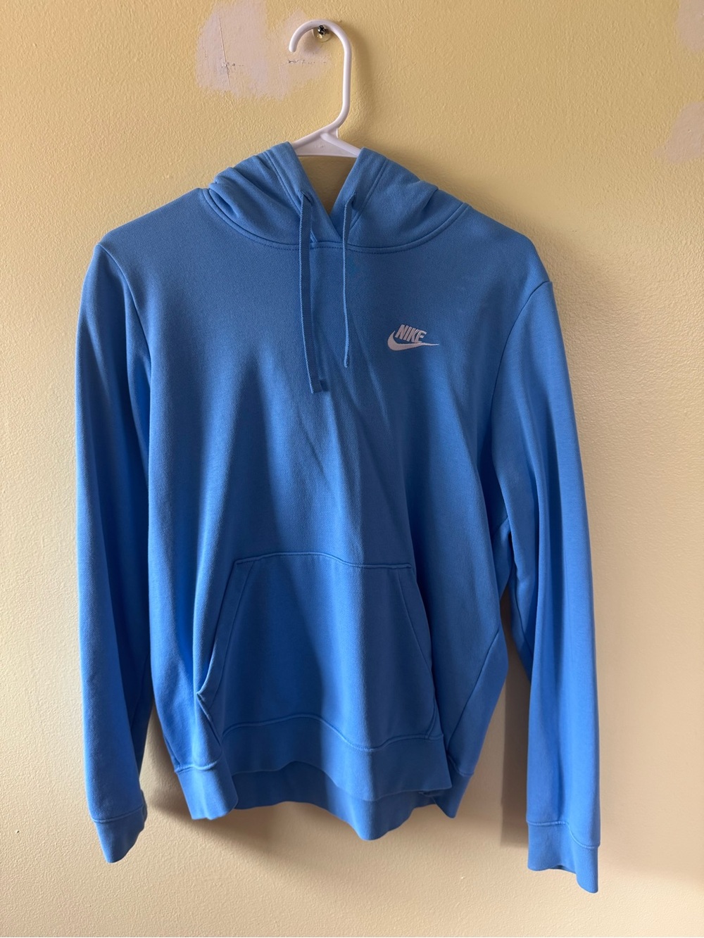 Nike Light Blue Pullover Hoodie with White Swoosh